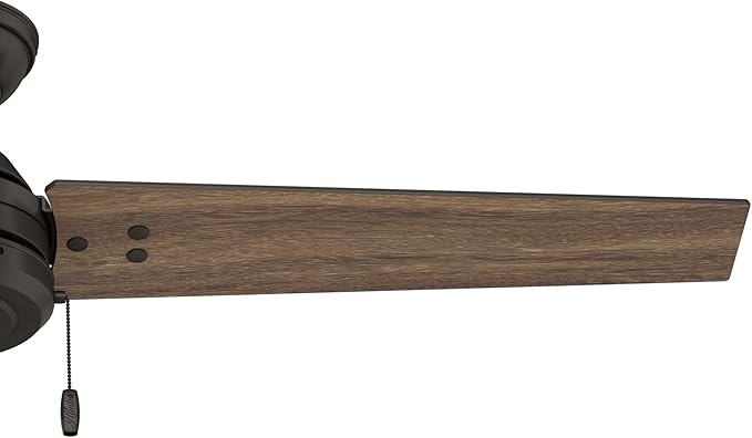 Hunter 52 inch Outdoor or Indoor Ceiling Fan No Light - Bronze Ceiling Fan without Light, For Patio, Porch, Garage, or Living Room, Standard Mount, 3 Blades, Pull Chain - Cassius 59261, New Bronze