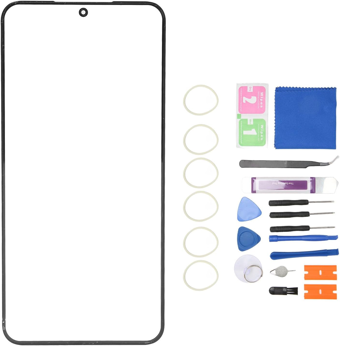 Original Screen Lens Glass Replacement Kit for Samsung S23, Front Outer Lens Glass Repair Kit