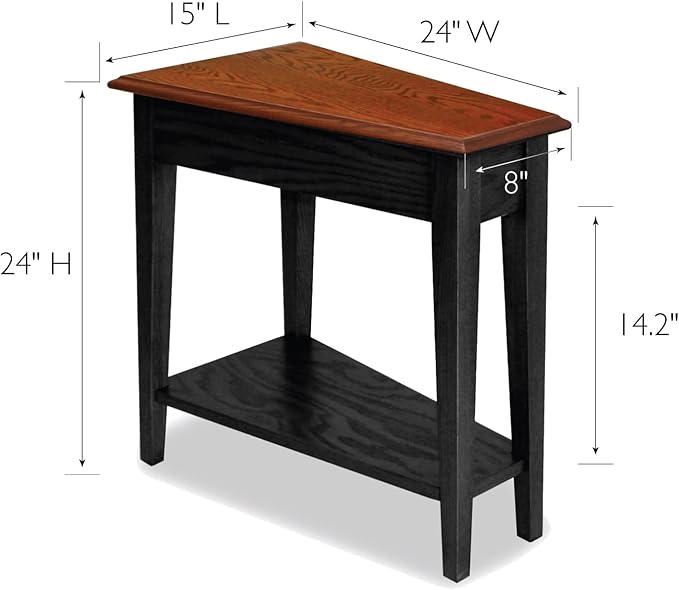 Leick Home 9035-SL Recliner Wedge Table with Shelf, Slate