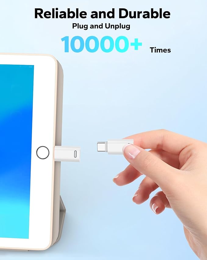 MoKo Lightning to USB C Adapter for iPhone 17 Air 16 15 Pro Max Plus, Galaxy S25 S24 S23, iPad Pro/Air, 4 Pack USB-C to Lightning Adapte for Fast Charging/Data Transfer, Not for Audio/OTG, White PD