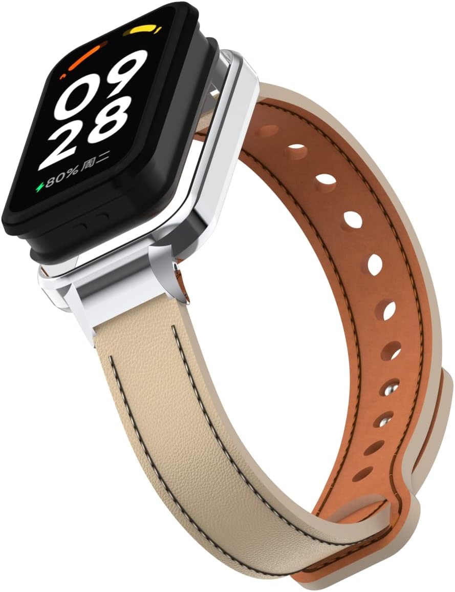 HOPMC Replacement Leather Band Wristband Accessories for Redmi SmartWatch 2 - Compatible with Metal Frame