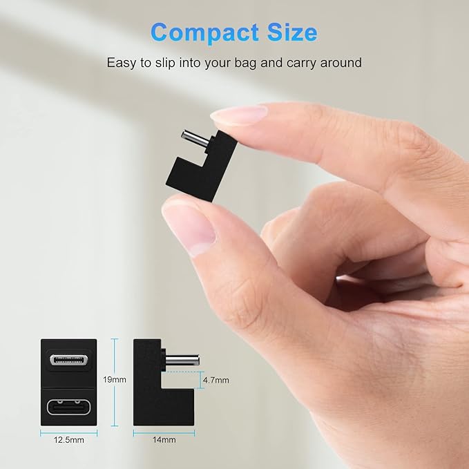 USB C 180 Degree Angled Adapter, U Shape USB C 3.1 Male to Female Type-C Angled High-Speed Data Transfer Connector Compatible for Samsung, MacBook and More