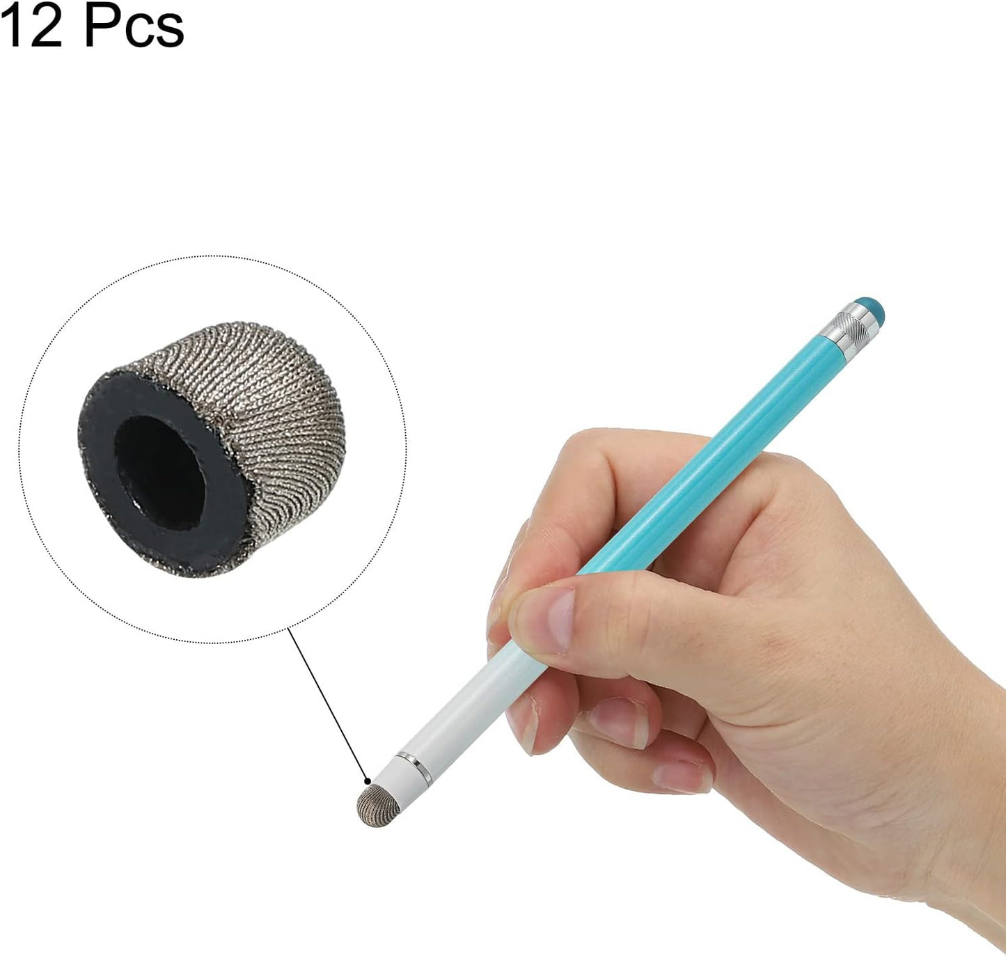 MECCANIXITY 12pcs 7mm Fine Tip Conductive Fiber Stylus Pens for Capacitive Touch Screen Devices