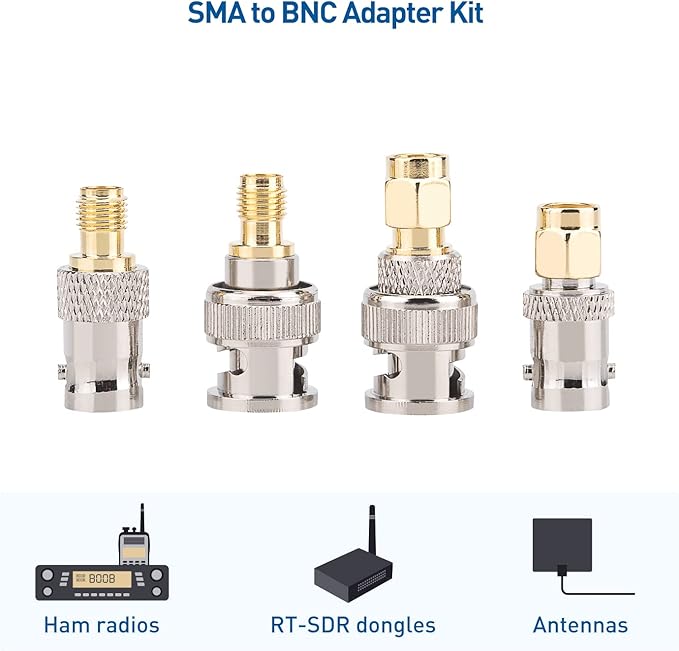 Cable Matters 4-Pack SMA to BNC Adapter Kit, SMA to BNC Gender Changer and Connector Adapter Kit