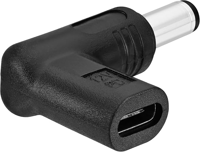 Yeebline 2PCS USB Type C to 12V DC5521 Power Connector Charger Adapter, 90 Degree Angled Female USB C to Male DC 5.5mm x 2.1mm Converter Charging Plug for Router, Speaker (12V to DC 5.5x2.1mm)