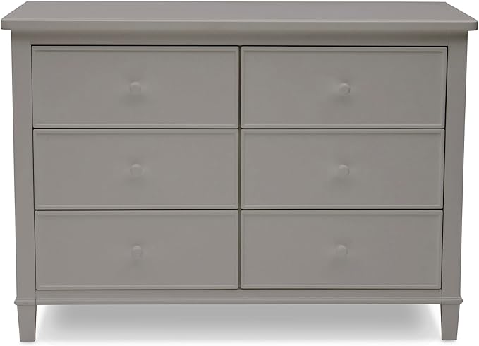 Delta Children Haven 6 Drawer Dresser with Interlocking Drawers - Greenguard Gold Certified, Grey