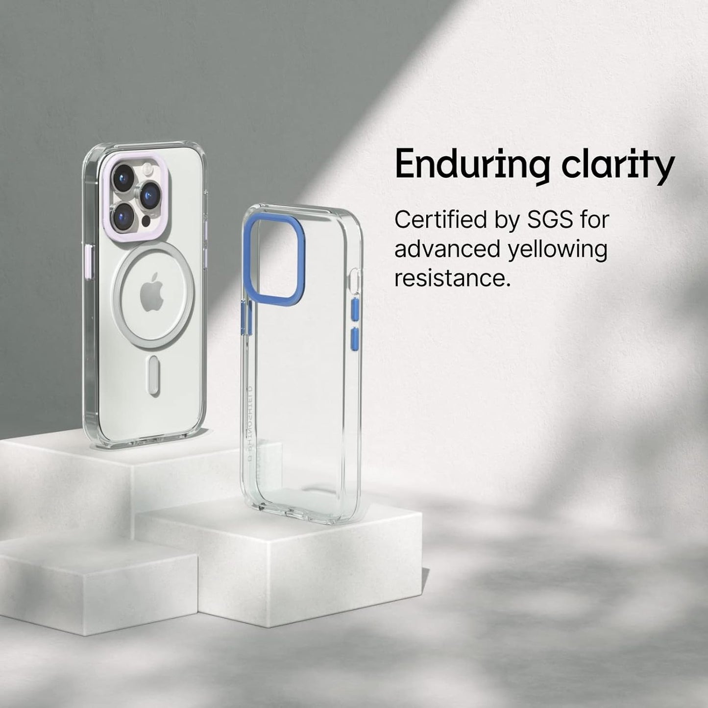 RhinoShield Crystal Clear Case for iPhone 15 | Advanced Yellowing Resistance, High Transparency, Customizable Clear Case