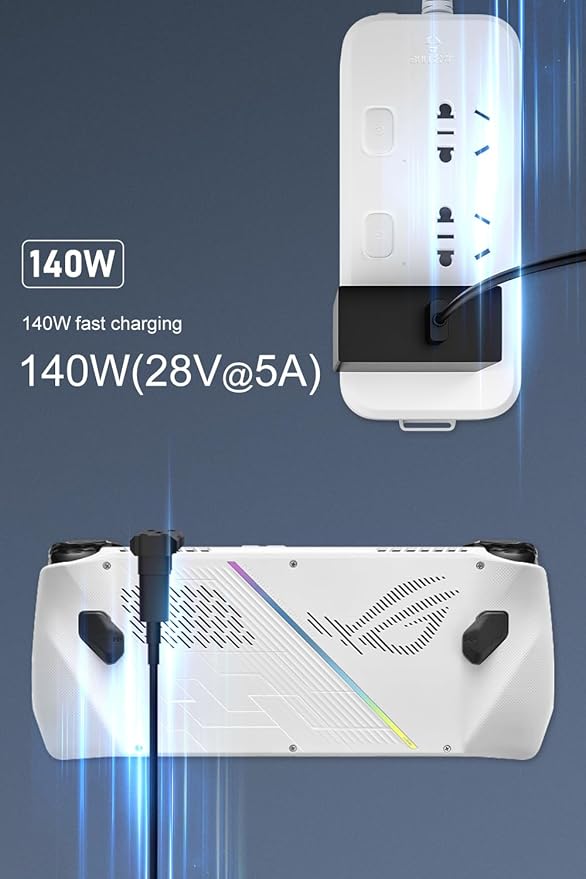 180 Degree Angle USB-C Adapter (2 Pack), U-Shape USB-C Male to Female PD 140W Extender for ROG Ally, Steam Deck, Switch, Laptop, Tablet, Phone