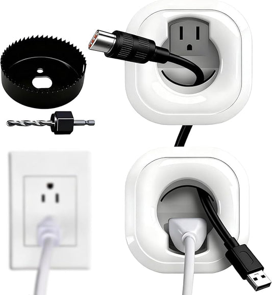 in Wall Cable Management Kit,All-in-One Voltage Adapted Cable Organizer, Streamline Wires for Living Room/Office | Easy Install Wall Wire Hider, with Drill Hardware in Wall Cable Management