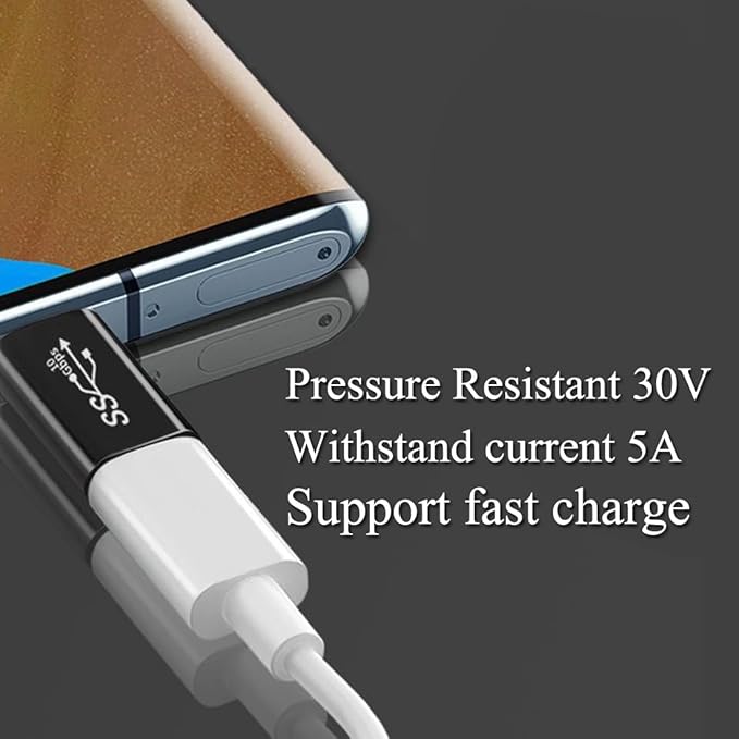 (5Packs USB C Full Function Adapter,USB3.1 Support 10GBbps Rate,USB C Phone/Laptop Charging Port Converter, 5V,3.3A
