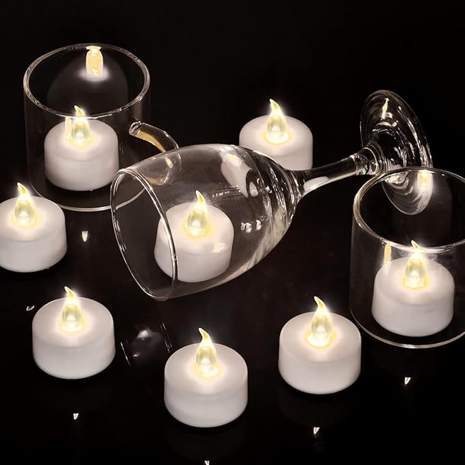 Hanzim LED Tea Light Candles with Remote Control,Flickering Flameless Candle,Long Lasting 400+Hours,Battery Operated,with Timer for Home Decoration Seasonal &Festival Celebration WarmWhite (12pcs)