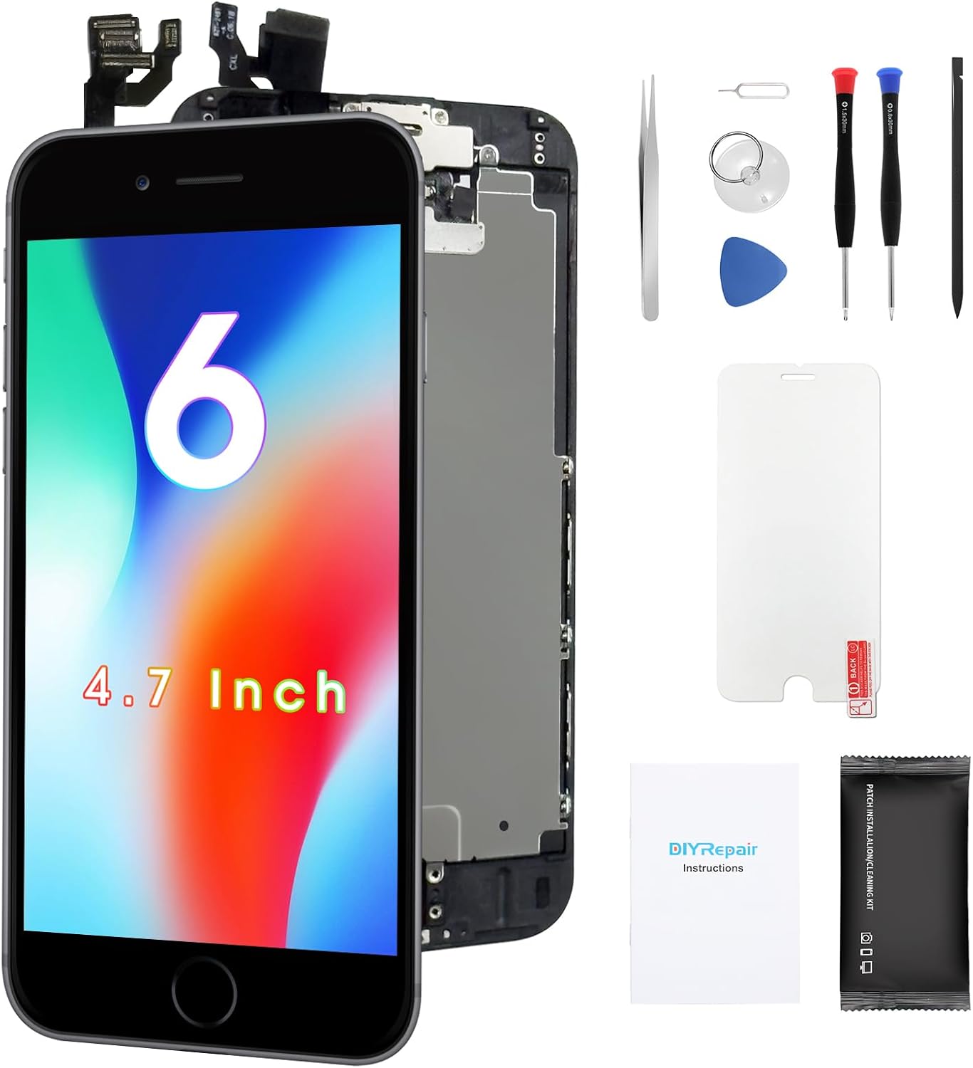 iPhone 6 Screen Replacement 4.7', 3D Touch Display Full Repair Kit, Digitizer Assembly with Tools Set