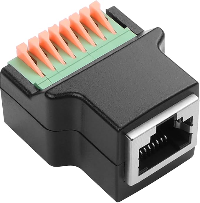 YAODHAOD RJ45 Quick Connect Solderless Adapter, RJ45 8P8C Female Jack to 8 Pin Spring Crimp Terminal Plug Connector for Cat7 Cat6 Cat5 Cat5e Ethernet Extender