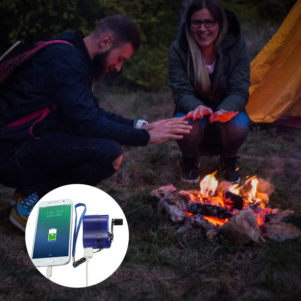 Hand Crank Generator 5V Portable Charger for Cell Phone, Emergency USB Charger for Outdoor