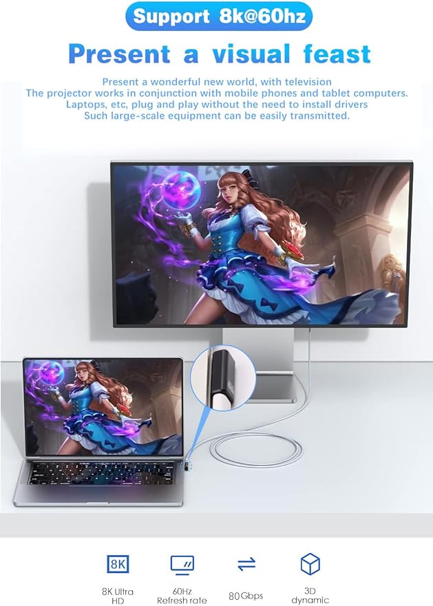 Duttek 90 Degree USB C Extender Adapter [240W 80Gbps 8K@60Hz], USB C Right Angle Adapter, Type C Extender for Thunderbolt 5/4, MacBook, Switch, iPhone 16/15 2 Pack