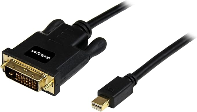 StarTech.com 10ft (3m) Mini DisplayPort to DVI Cable - Mini DP to DVI Adapter Cable - 1080p Video - Passive mDP 1.2 to DVI-D Single Link - mDP or Thunderbolt 1/2 Mac/PC to DVI Monitor (MDP2DVIMM10B)