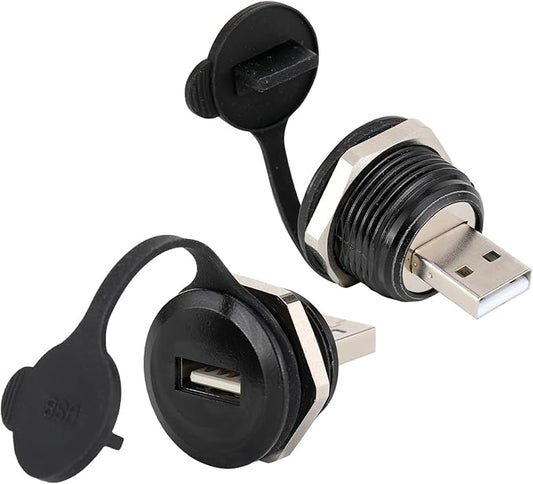 PENGLIN 2PCS USB2.0 Male to Female Panel Mount Connector, USB 2.0 Plug to Socket Pass Through Connector Converter High-Speed Data Transfer