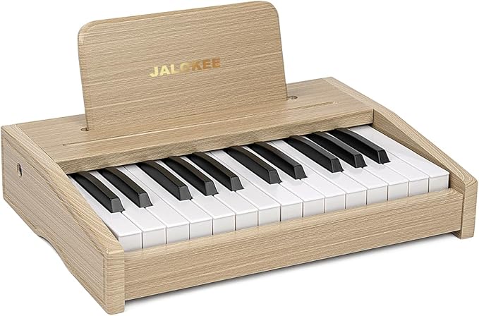 Kids Piano Keyboard, Digital Piano for Kids, Music Educational Instrument Toy, Wood Toy for 3+ Girls and Boys (Oak, 25 Keys)