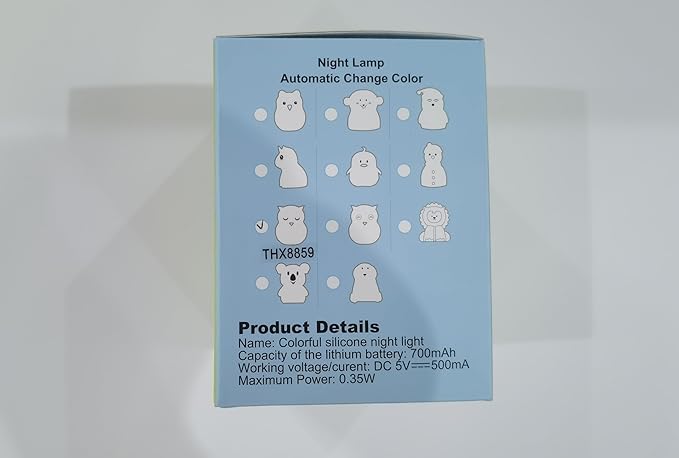 Owl Night Light for Kids, Rechargeable LED Bedside Lamp for Children, 9 Changing Color Silicone Nursery Lamp for Breastfeeding, Eyes Caring, Tap Adjustable Brightness & Colors