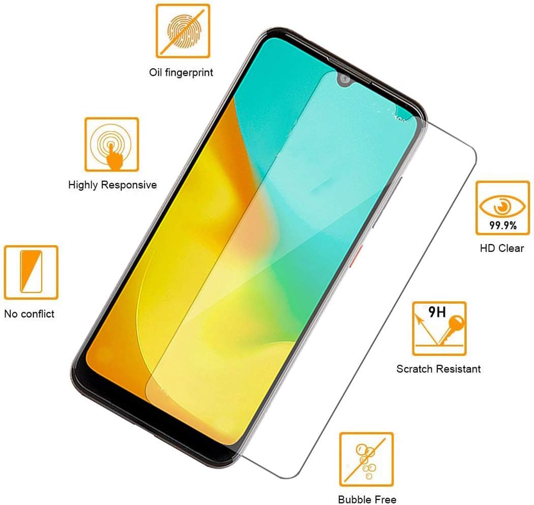 for Consumer Cellular ZMax 10 /ZTE Z6250 Tempered Glass Screen Protector [2-Pack], Flexible Soft TPU Case