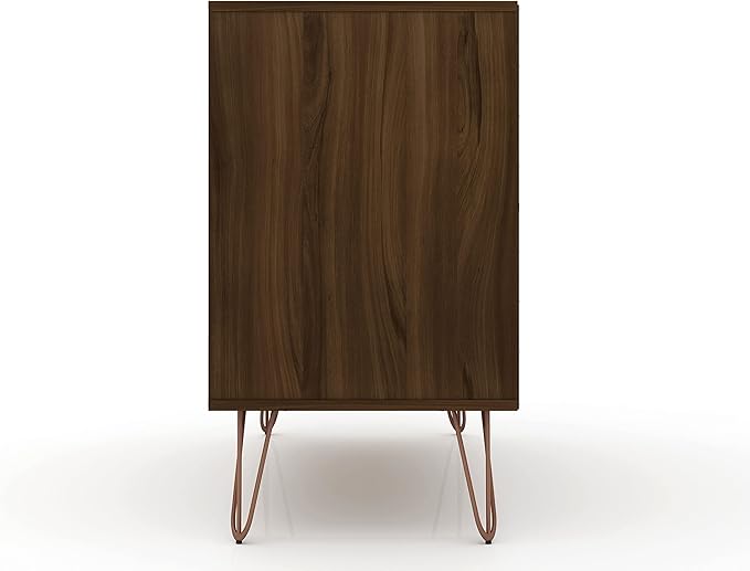 Manhattan Comfort Rockefeller 3 Drawer Dresser for Bedroom Storage, Nursery, Closet, Living Room, Entryway, TV Stand for Screens up to 32 Inches, Anti-Tip Kit Included, Set of 2, Brown
