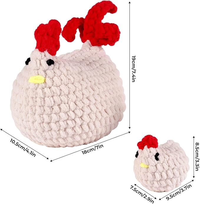 Wizardi Amigurumi DIY Crochet Kit - Hen and Chicken F07N8-M147