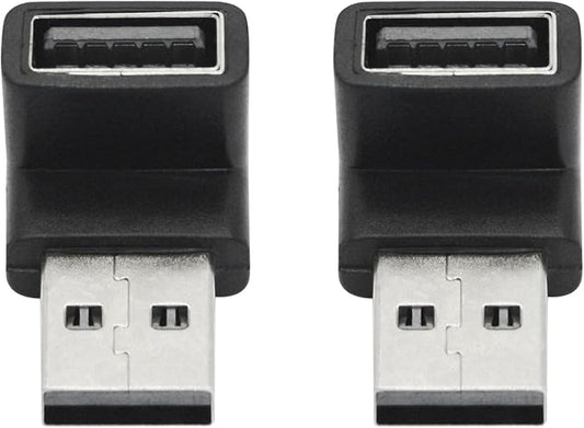 2Pcs Right Angle USB 3.2 Male to Female Adapter 10Gbps, 90 Degree USB Type A 3.1 Data Transfer Extender Connector Support 3A Fast Charging, for Computer, Laptop, Mouse, Keyboard etc - (Down Angle)