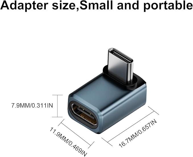 Poyiccot 2-Pack USB C 90 Degree Adapter [80Gbps/240W PD/8K@60Hz] Up & Down Angled 90 Degree USB C Adapter Type C Extender Support Thunderbolt 5/4 for iPhone 15, MacBook, Steam Deck, Switch