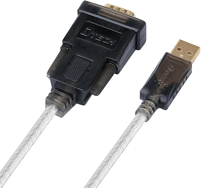 DTECH Serial Cable to USB Adapter DB9 Male RS232 Port Supports Windows 11 10 8 7 Mac (6 Feet, PL2303)