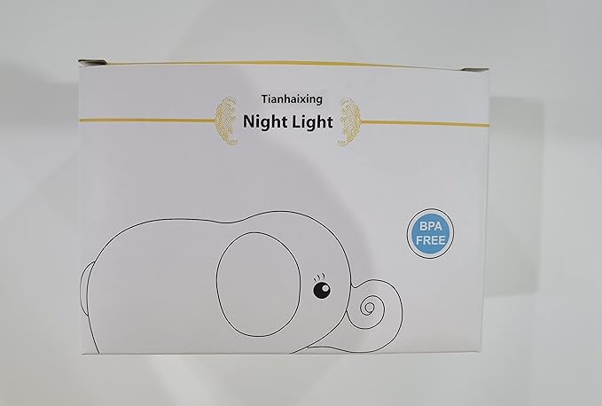 Night Light Kids with Cute Elephant Design Children's Room LED Bedside Lamp with Changeable RGB Colors Rechargeable Night Light Compatible with Touch-Control & Remote Control - Elephant