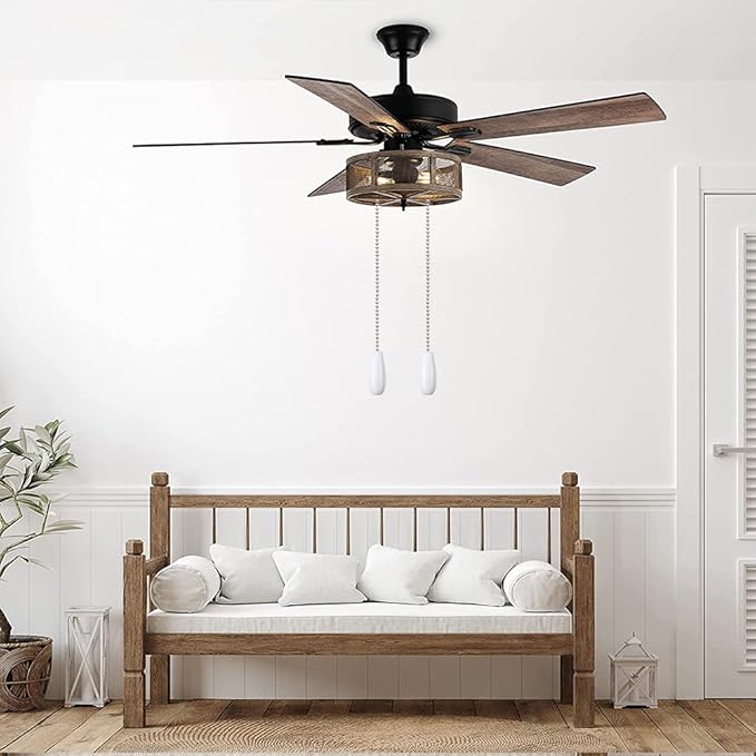 Ceiling Fan Chain Pulls Decorative Extension 12 Inches White Color Wooden Fan Pulls Set Ornaments for Ceiling Light Lamp 4 Pcs －Nickel