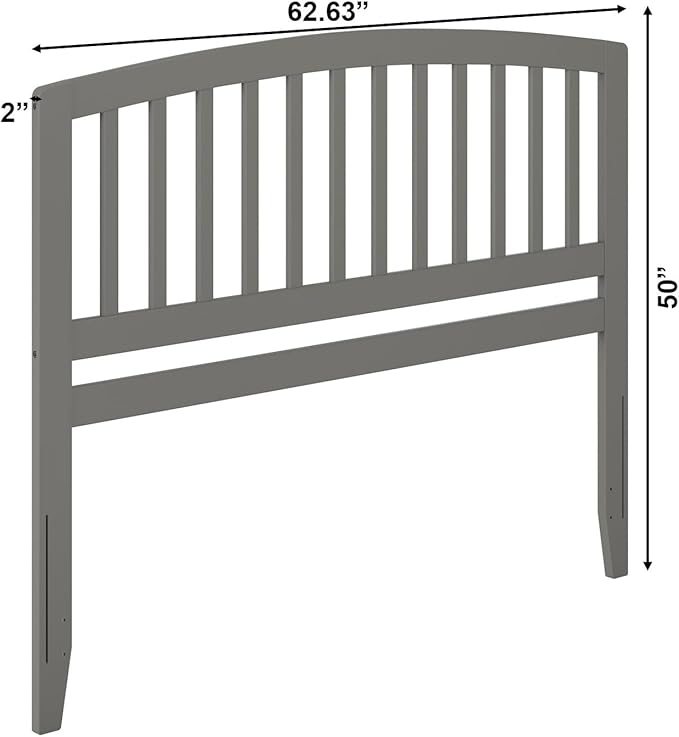 AFI Richmond Queen Size Headboard with Attachable Charger in Grey