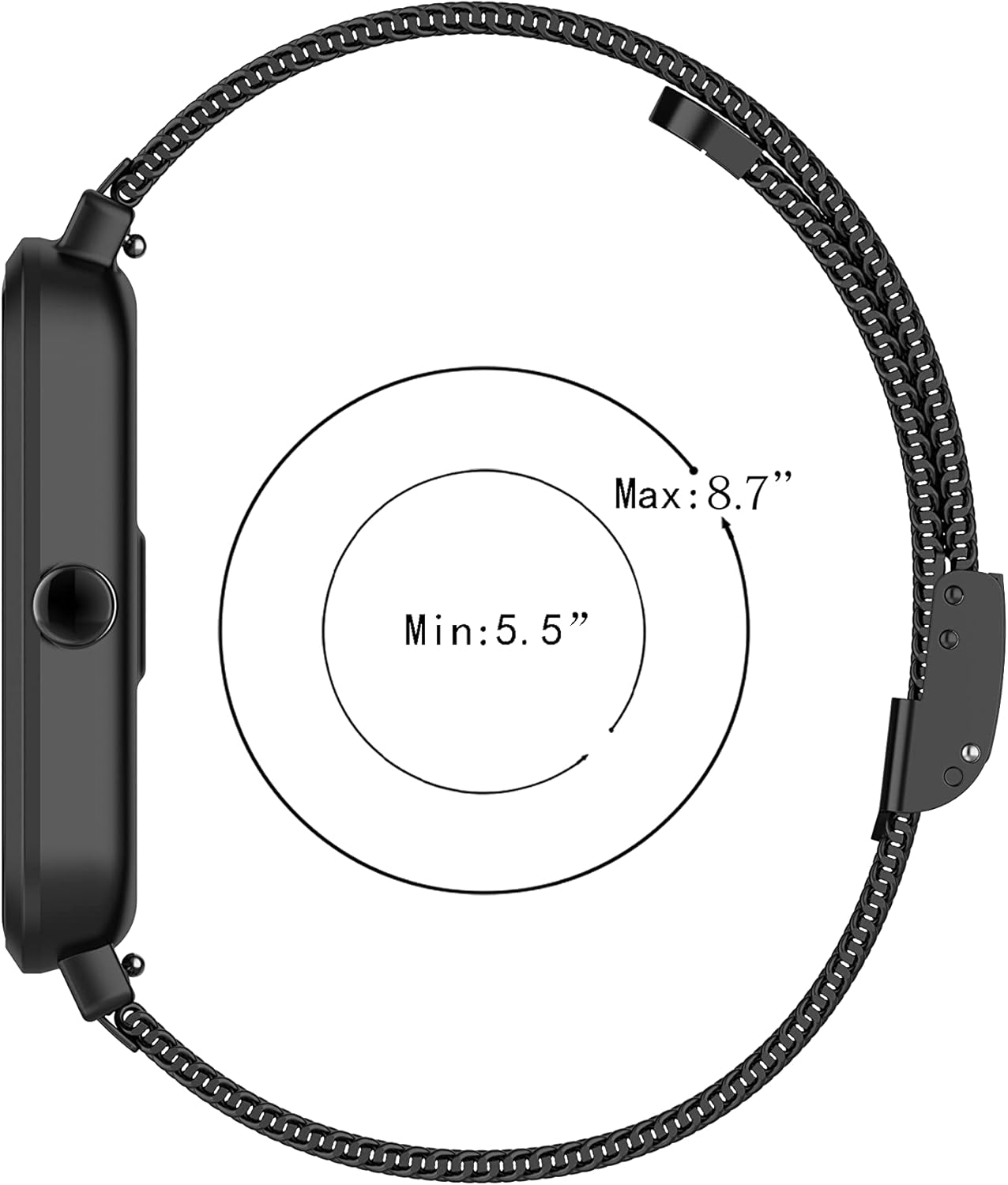 Metal Mesh Stainless Steel Loop Watch Band Compatible with OYV TGW101, TGW008, Adjustable Strap for Women&Men