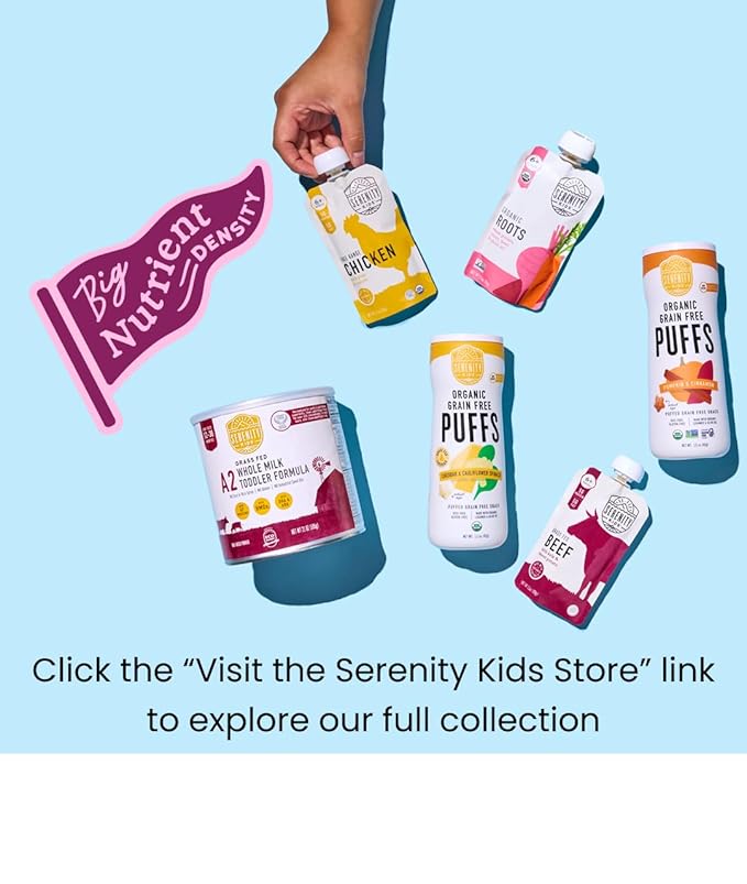 Serenity Kids 6+ Months World Explorers Toddler Pouches - BPA-Free Baby Food Puree with Ethically Sourced Meat & Organic Veggies - Chicken Tikka Masala - 3.5 Oz 6 Pack