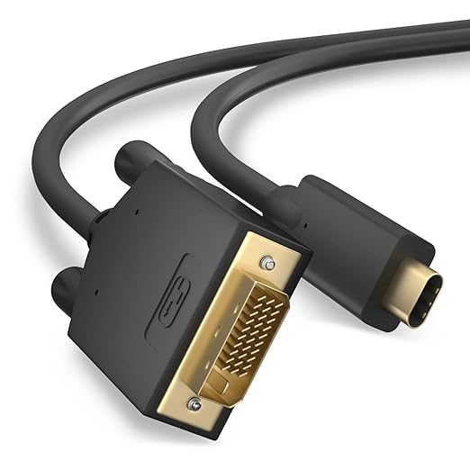 BolAAzuL USB C to DVI Cable 3ft, USB C to DVI Adapter, USB Type C/Thunderbolt 3 to DVI Adapter Cable Male to Male for Mac Book Pro 2020/2019/2018/2017, Surface Book 2, Dell XPS 13/15, Pixelbook