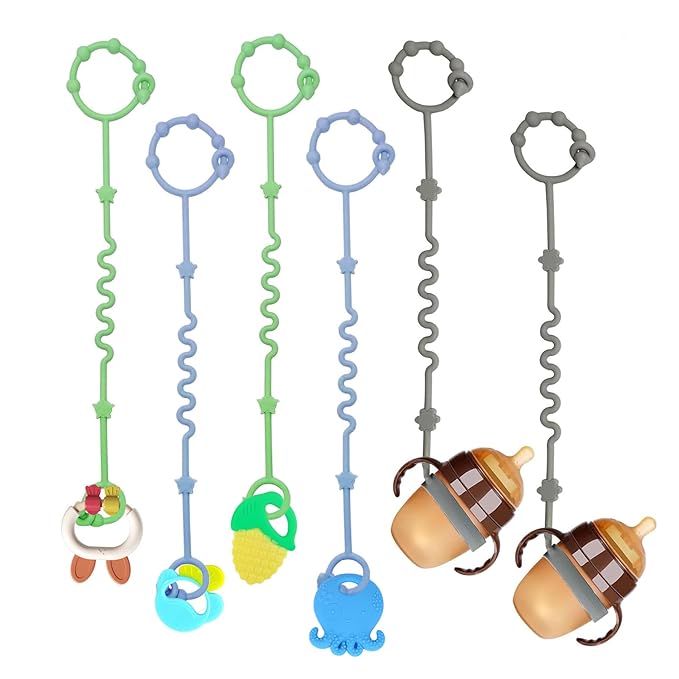 Toy Straps for Baby,RTMOK Silicone Setpacifier Clip,Applies to Car Seat Toy,Teether Toy,High Chair,Stroller Accessories,Baby Toy Clips,Cribs,Rocking Chair