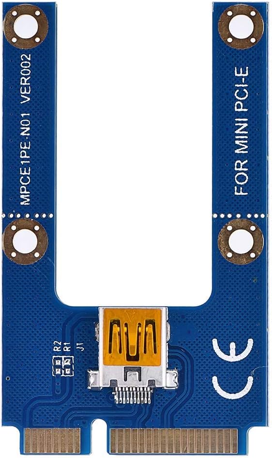Mini PCI E to PCI Express16x Extender Riser Adapter, SATA Power Cord Converter for Video Card Mining Adopt 4 Solid-State Capacitors, 6pin Interface on The Graphics Card etc.