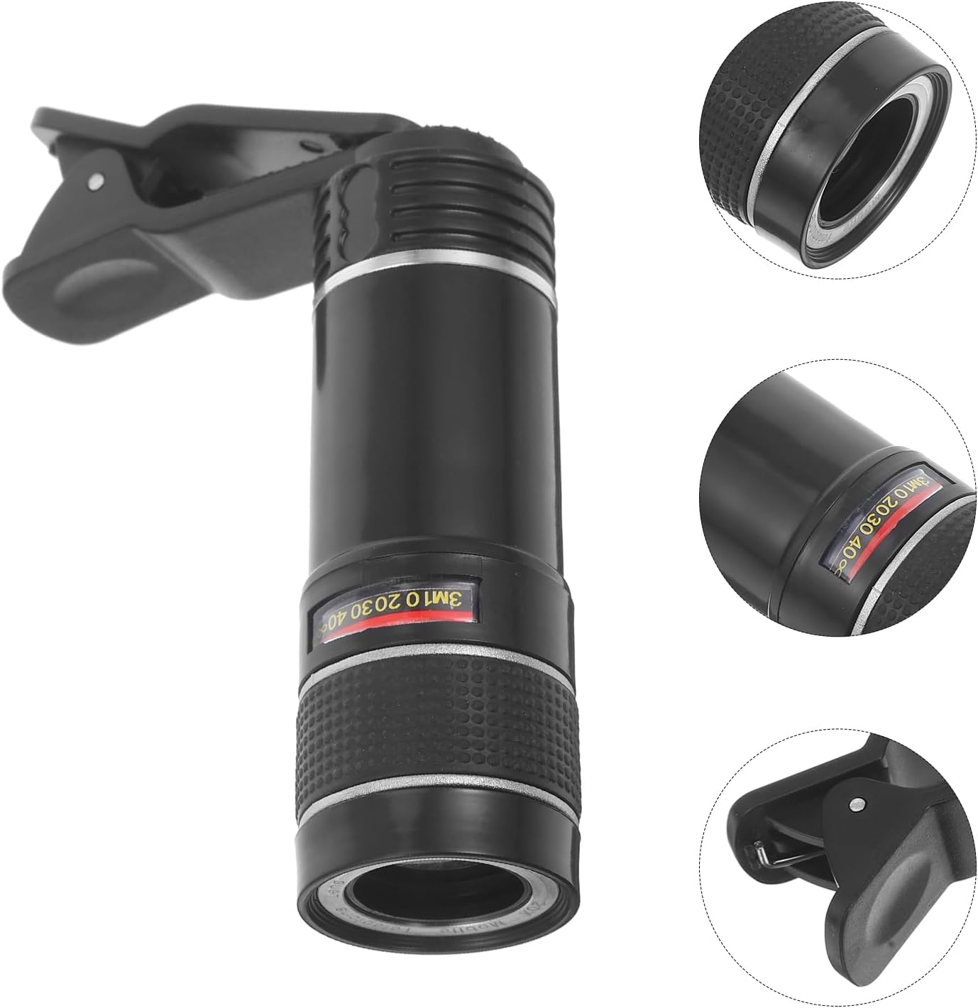 Housoutil Mobile Phone Telephoto Lens, Long Focus Lens Kit with Clip for Smartphone Tablet PC - Black