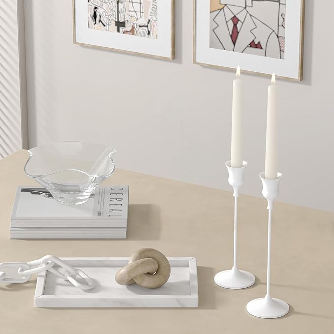 Candlestick Holders White, 9 Packs Taper Candle Holder for Candlesticks, Candle Sticks Holder Decor for Home Decor
