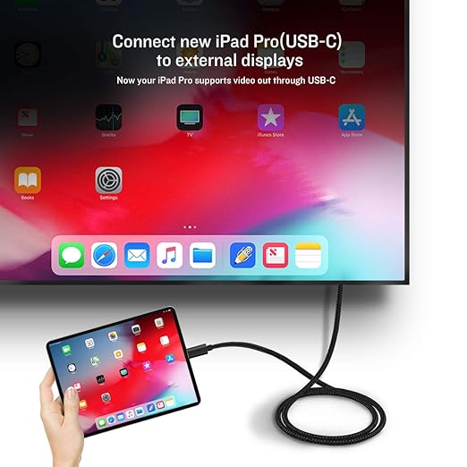 USB C to HDMI Cable, [4K, High-Speed] USB Type C to HDMI Cable for Home Office, [Thunderbolt 3/4 Compatible] for MacBook Pro/Air 2020, iPad Air 4, iPad Pro 2021, iMac, S23, XPS 17, and More-10ft black