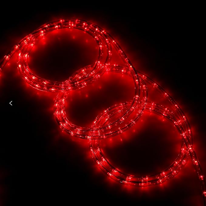 Red LED Rope Light, 20Ft LED Strip Lights Outdoor Waterproof Decorative Lighting for Indoor/Outdoor Decorations, Deck, Patio, Party and Bedroom Decorations