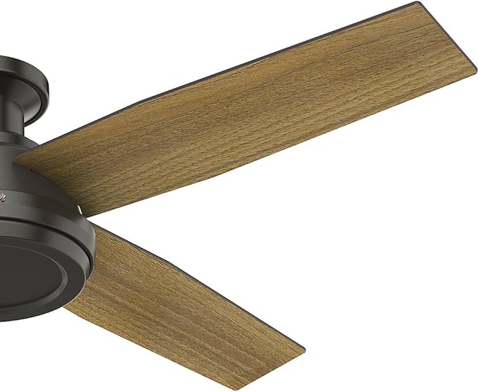 Hunter Fan Company 59249 Dempsey 52 inch Ceiling Fan with Light and Remote, Low Profile Indoor, Noble Bronze Finish