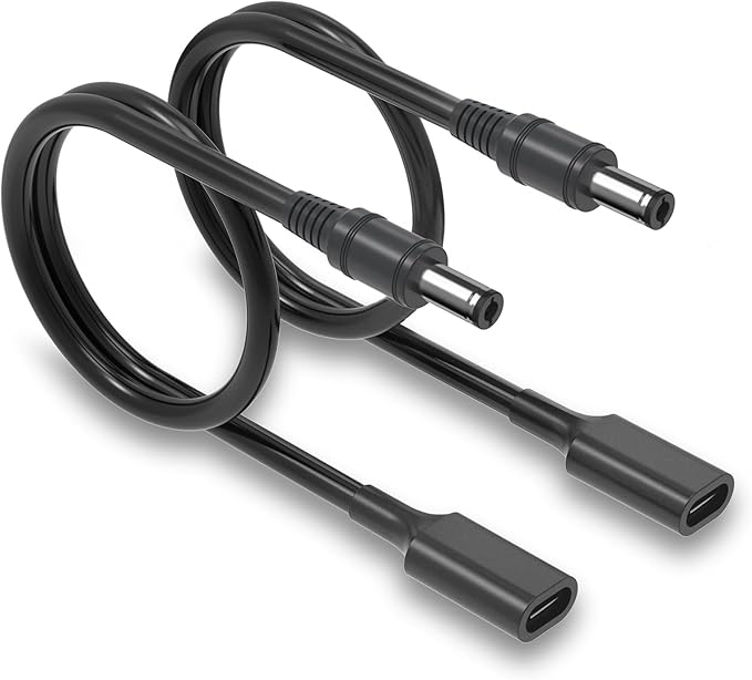DC 5V 3A Power Adapter Cable 3.28Ft USB C to DC 5.5mm x 2.5mm Converter Cable for Router, Mini Fan, Table Lamp, External Hard Drives, Audio Mixing, Speakers, 2Pack