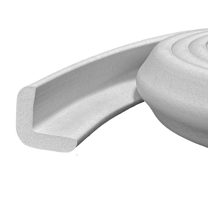 Kidkusion Baby Proof Edge Guards for Safety | Made in The USA | 36 Feet | Soft Gray | Edge Protectors for Furniture, Tables, Fireplaces | Heavy Duty Tape Included
