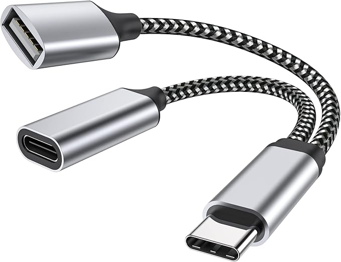 MOGOOD USB C OTG C to USB Splitter USB C Splitter PiKVM OTG Cable 18W PD Type C OTG Charging Adapter for GalaxyS24 Google Chromecast Onn TV 4k Plus 3D Printer Octo4a Fifine AM8 Microphone iPhone16