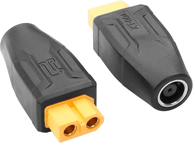 YAODHAOD XT60 to DC 8mm Adapter, XT60 to DC 7909 Female Connectors for Solar Panel, Lipo Battery, Portable Power Station, Solar Generator (2PCS)