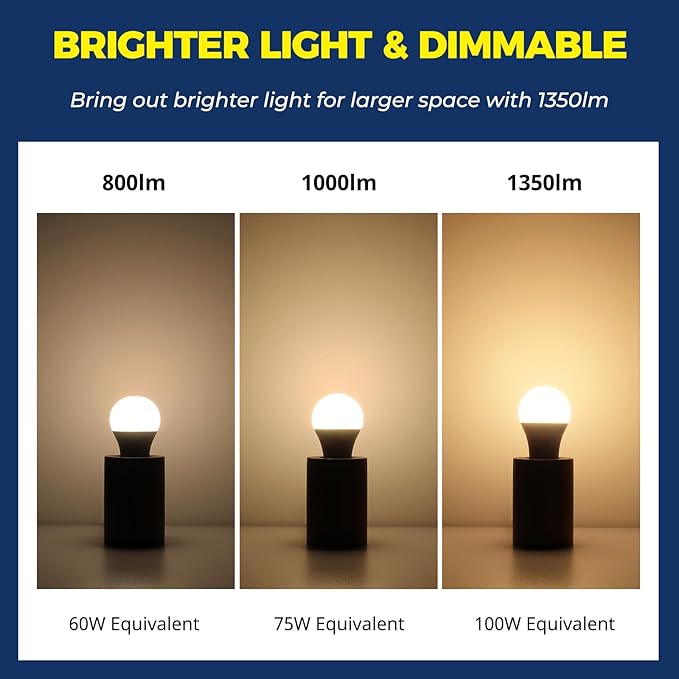 Lightinginside Smart Light Bulbs 100W Equiv., 1350LM 11W Smart Bulb Works with Alexa/Google Home/Smart Life, A19 E26 RGBCW Color Changing, No Hub Required, 2.4G WiFi Bluetooth Bulb, ETL Listed, 4PCS