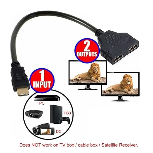 chenyang HDMI 1 to 2 Splitter Switch Extension Cable Adapter with Micro & Mini HDMI Connector