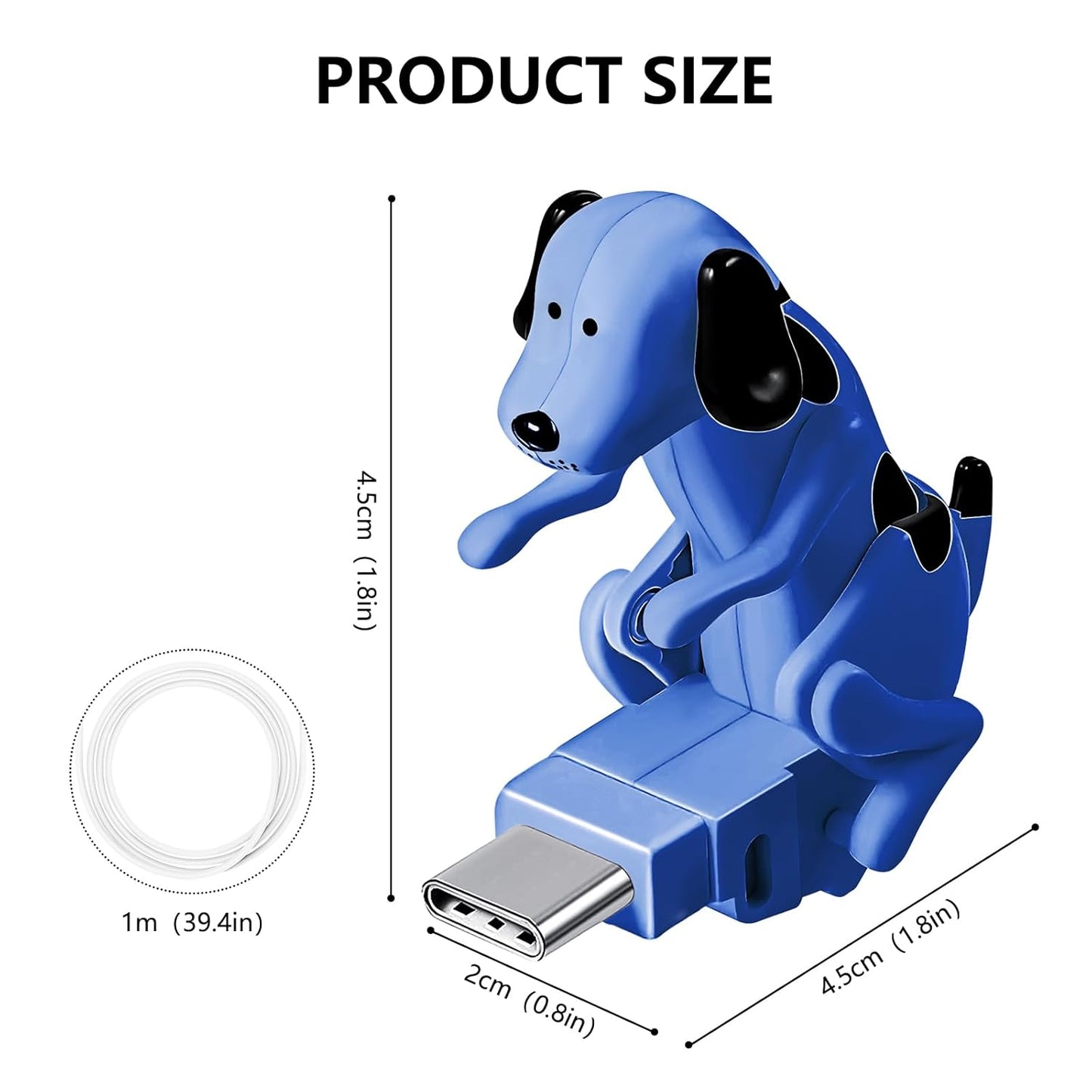 Funny Dog Fast Charger Cable, Portable Stray Dog Charging Cable, Dog Toy Smartphone USB Cable Charger for iPhone Type-C