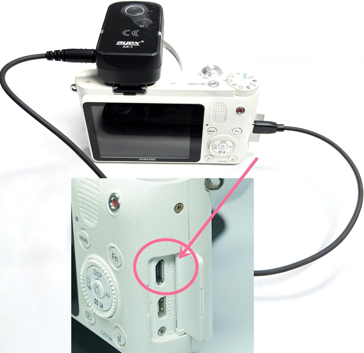 2.5mm-Micro Nx1000/Nx2000/Nx300 (SR2NX2) USB Camera Remote Shutter Release Cable Wire for Samsung Accessories Used